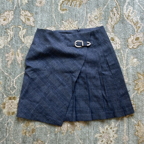 Maje Grey Houndstooth Pleated Mini Skirt - Small - Picture 4 of 6